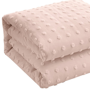 HomeRoots Beige Duvet Cover Set - Luxurious Polyester, Soft 220 Thread Count, Easy Care for Year-Round Comfort Blush, Full/Queen Full/Queen 529038