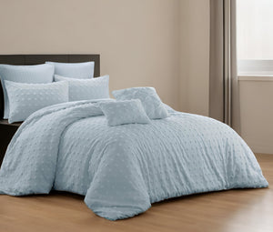 HomeRoots Beige Duvet Cover Set - Luxurious Polyester, Soft 220 Thread Count, Easy Care for Year-Round Comfort Blue, Full/Queen Full/Queen 529041