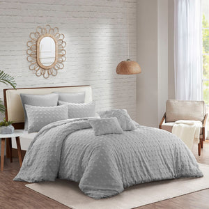 HomeRoots Beige Duvet Cover Set - Luxurious Polyester, Soft 220 Thread Count, Easy Care for Year-Round Comfort Grey, King/California King King/California King 529043
