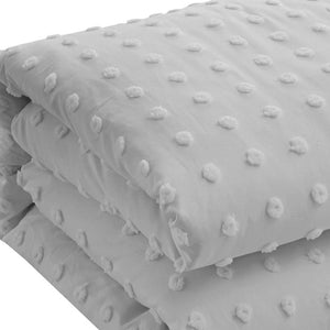 HomeRoots Beige Duvet Cover Set - Luxurious Polyester, Soft 220 Thread Count, Easy Care for Year-Round Comfort Grey, Full/Queen Full/Queen 529044
