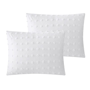 HomeRoots Beige Duvet Cover Set - Luxurious Polyester, Soft 220 Thread Count, Easy Care for Year-Round Comfort White, King/California King King/California King 529046