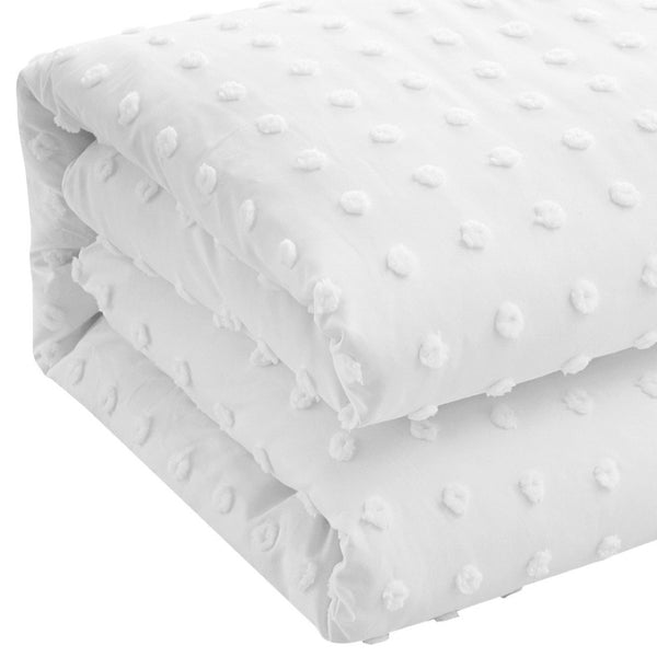 HomeRoots Beige Duvet Cover Set - Luxurious Polyester, Soft 220 Thread Count, Easy Care for Year-Round Comfort White, King/California King King/California King 529046