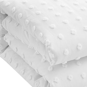 HomeRoots Beige Duvet Cover Set - Luxurious Polyester, Soft 220 Thread Count, Easy Care for Year-Round Comfort White, Full/Queen Full/Queen 529047