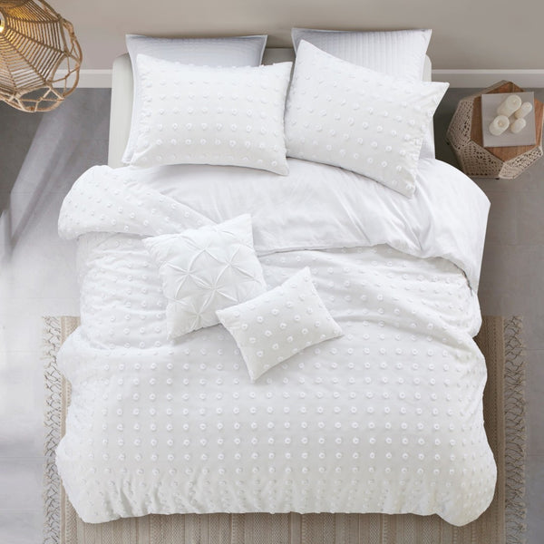 HomeRoots Beige Duvet Cover Set - Luxurious Polyester, Soft 220 Thread Count, Easy Care for Year-Round Comfort White, Full/Queen Full/Queen 529047