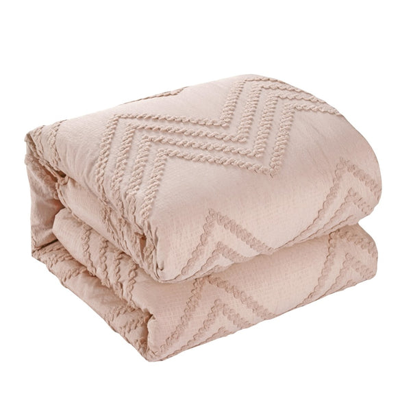 HomeRoots Beige Duvet Cover Set - Soft, Durable Polyester with 180-Thread Count for Year-Round Comfort & Style Blush, Full/Queen Full/Queen 529053
