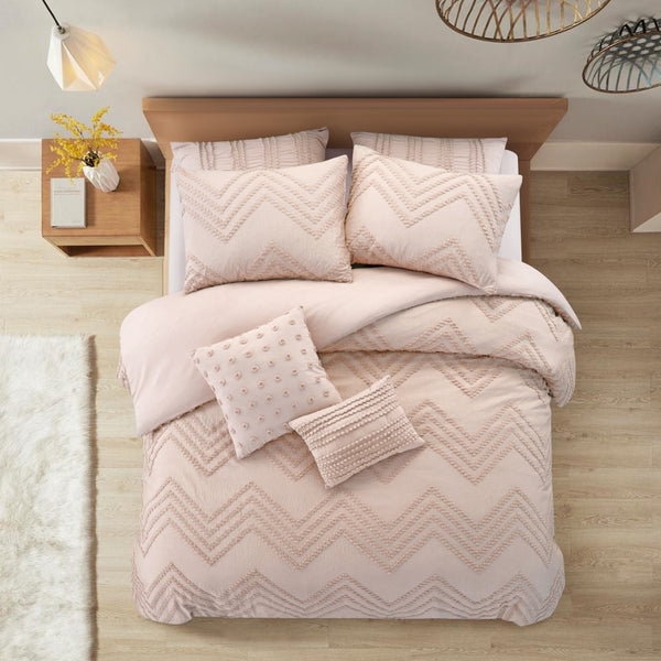 HomeRoots Beige Duvet Cover Set - Soft, Durable Polyester with 180-Thread Count for Year-Round Comfort & Style Blush, Full/Queen Full/Queen 529053