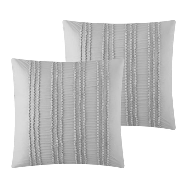 HomeRoots Beige Duvet Cover Set - Soft, Durable Polyester with 180-Thread Count for Year-Round Comfort & Style Grey, Full/Queen Full/Queen 529059