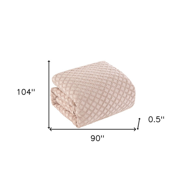 HomeRoots Beige Duvet Cover Set - Luxe Polyester, 140 Thread Count, Machine Washable, All-Season Comfort Blush, King/California King King/California King 529067