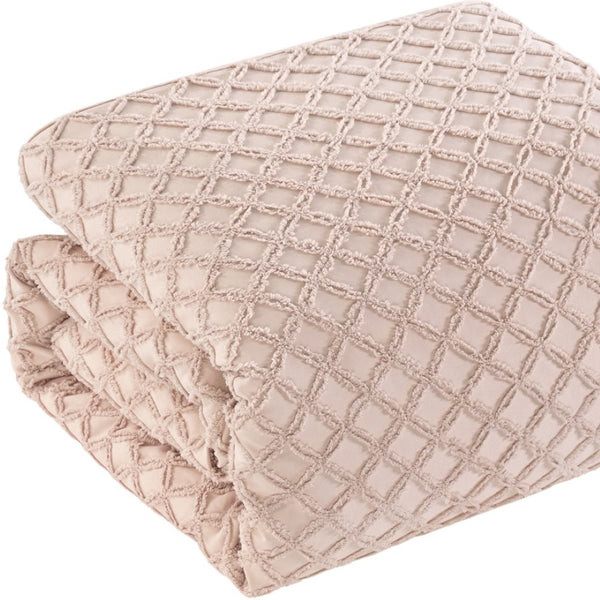 HomeRoots Beige Duvet Cover Set - Luxe Polyester, 140 Thread Count, Machine Washable, All-Season Comfort Blush, King/California King King/California King 529067
