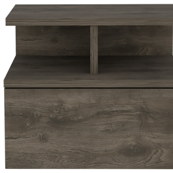 Homeroots 12" Brown One Drawer Faux Wood Nightstand   529079