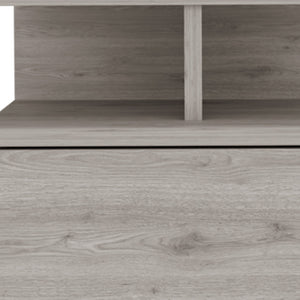 Homeroots 12" Light Gray One Drawer Faux Wood Nightstand   529081