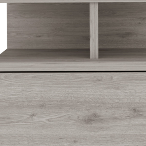 Homeroots 12" Light Gray One Drawer Faux Wood Nightstand   529081