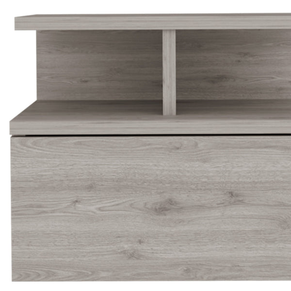 Homeroots 12" Light Gray One Drawer Faux Wood Nightstand   529081