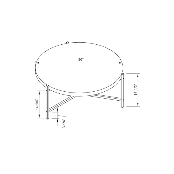 Homeroots 37" White And Silver Wood And Stainless Steel Round Coffee Table   529101