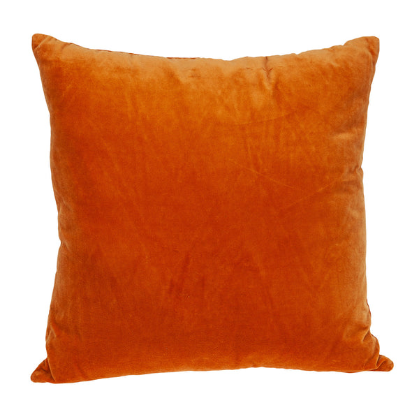 Homeroots 22" Beige And Orange Zigzag Cotton Throw Pillow With Embroidery, Applique   529206