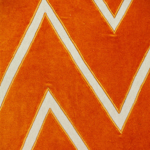 Homeroots 22" Beige And Orange Zigzag Cotton Throw Pillow With Embroidery, Applique   529206