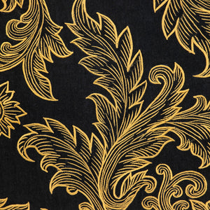 Homeroots 22" Black And Orange Floral Cotton Throw Pillow With Embroidery   529209