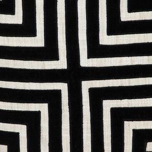 Homeroots 22" Beige And Black Geometric Polyester And Cotton Blend Throw Pillow With Applique   529210