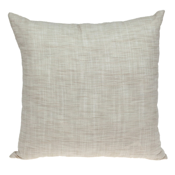 Homeroots 22" Beige And Brown Geometric Cotton Blend Throw Pillow With Applique   529211