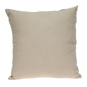 Homeroots 22" Beige And Blue Abstract Cotton Throw Pillow – Stylish Embroidered Comfort For Your Home Decor   529212