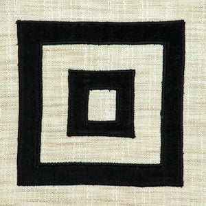 Homeroots 18" Beige And Black Geometric Throw Pillow - Soft Cotton Blend With Embroidery For Stylish Decor   529216