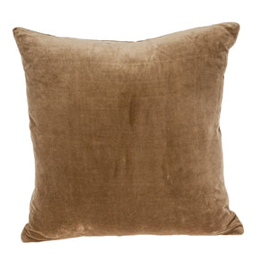 Homeroots 18" Beige And Brown Poly Cotton Blend Throw Pillow With Embroidery And Applique   529229