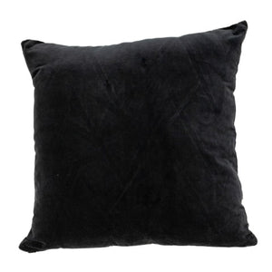 Homeroots 22" Stylish Black And Blue Cotton Throw Pillow With Embroidery, Applique, And Soft Polyfill Comfort   529238