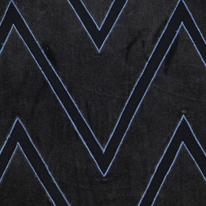 Homeroots 22" Stylish Black And Blue Cotton Throw Pillow With Embroidery, Applique, And Soft Polyfill Comfort   529238