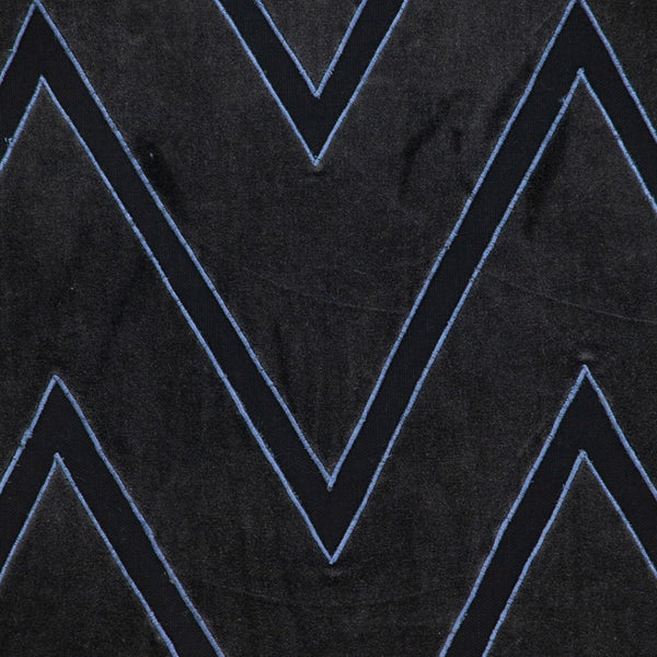 Homeroots 22" Stylish Black And Blue Cotton Throw Pillow With Embroidery, Applique, And Soft Polyfill Comfort   529238