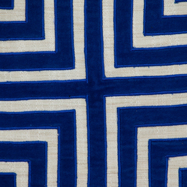 Homeroots 22" Beige And Blue Poly Cotton Blend Throw Pillow With Embroidery And Applique   529251