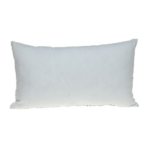 Homeroots 14" Brown And White Cotton Lumbar Throw Pillow With Embroidery - Soft, Durable, Stylish Accent Piece   529253