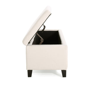 English Elm Christopher Knight Home® - GLOUSTER Storage Ottoman V2 – Tufted Contemporary Bench with Glossy Lid, Ample Hidden Storage, 51.25" L 74850.00BWHI