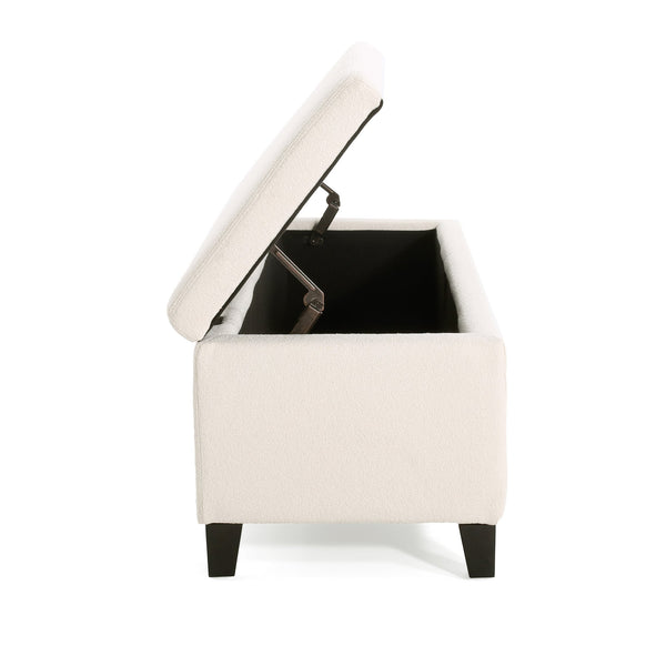 English Elm Christopher Knight Home® - GLOUSTER Storage Ottoman V2 – Tufted Contemporary Bench with Glossy Lid, Ample Hidden Storage, 51.25" L 74850.00BWHI