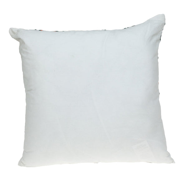 Homeroots 22" Green And White Cotton Throw Pillow With Embroidery   529264