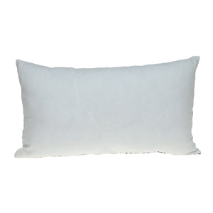 Homeroots 14" X 24" Green And White Cotton Lumbar Throw Pillow With Embroidery   529265