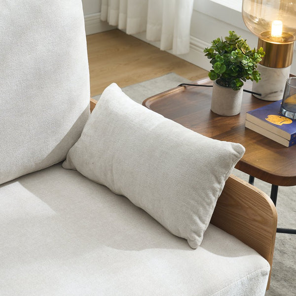 English Elm Foldable sofa bed recliner with three pillows, 3-in-1 convertible sleeper for small spaces, mid-century modern comfort Beige W395P290556