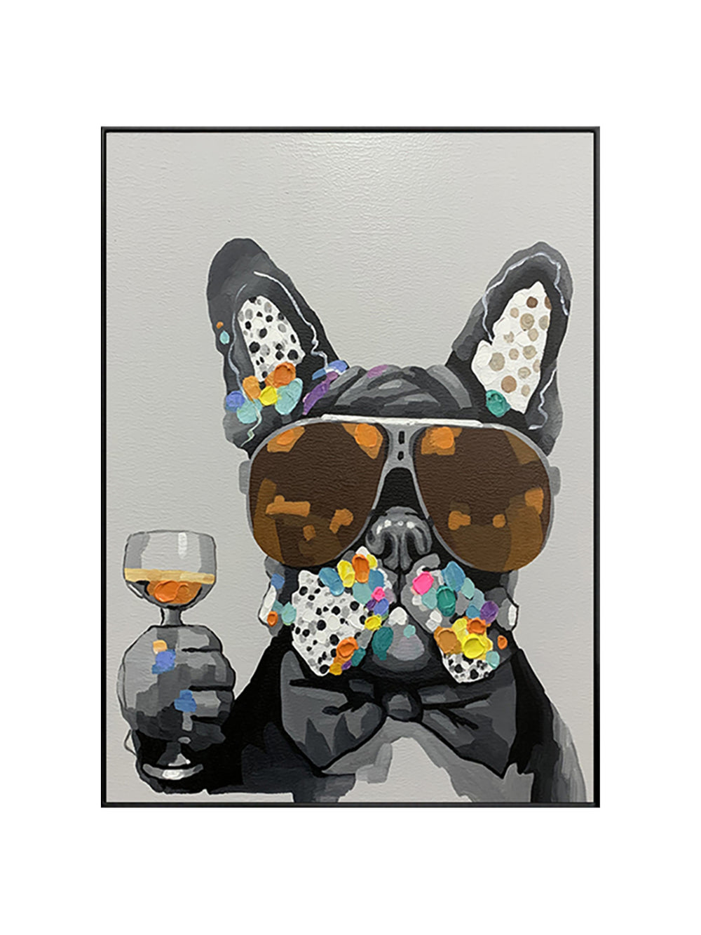 Homeroots Black And White Fabric Dog Wall Decor  Fabric 529387