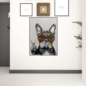 Homeroots Black And White Fabric Dog Wall Decor  Fabric 529387