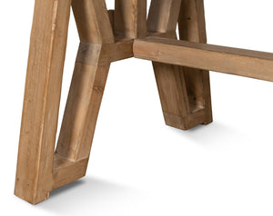 Sarreid Miner's Camp Dining Table - Rustic Reclaimed Old Pine Beams With Natural Finish For Unique Dining Experience Tan  52955