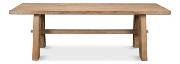 Sarreid Miner's Camp Dining Table - Rustic Reclaimed Old Pine Beams With Natural Finish For Unique Dining Experience Tan  52955