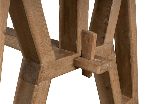 Sarreid Miner's Camp Dining Table - Rustic Reclaimed Old Pine Beams With Natural Finish For Unique Dining Experience Tan  52955