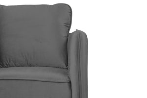 English Elm Accent Chair Velvet Upholstered Channel Tufted Arms with Bold Metal Legs Modern Lounge Gray B089P416551