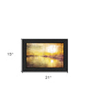 Homeroots Yellow Sunset Boats In Marina Black Framed Print Wall Art  Wood 529607