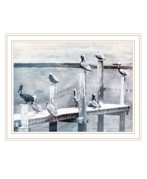 Homeroots Birds On A Pier Black Framed Print - Rustic Wall Art For Modern Farmhouse Décor & Stylish Spaces White Wood 529617