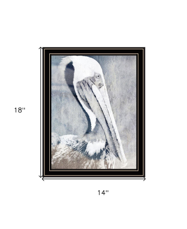 Homeroots Pelican Stunning Framed Print Wall Art - Rustic Modern Decor For Stylish Home Interiors, 14"X18" Black And Gold Wood 529619
