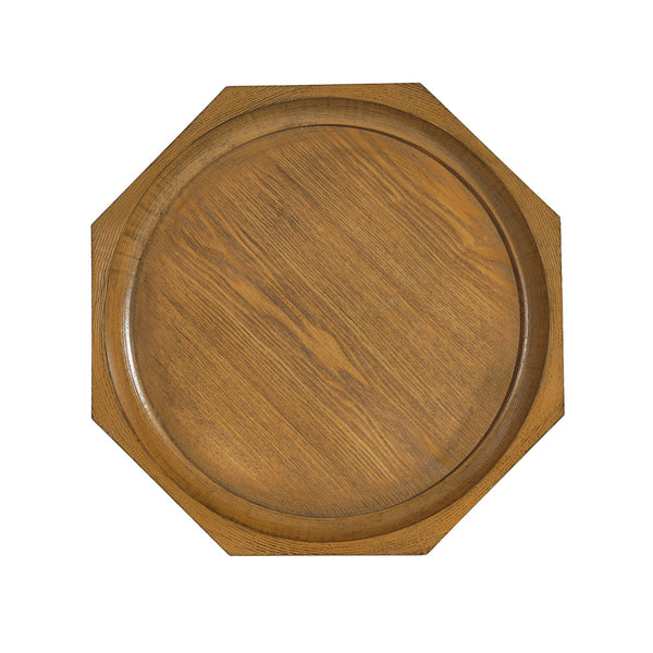 English Elm Christopher Knight Home® - End Table French Country Black & Natural Octagonal Lipped Top with Ornate Spider Leg Base, 25" H N771P328546B
