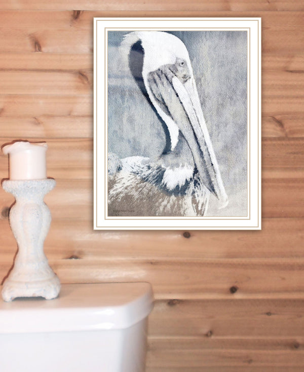 Homeroots Pelican Stunning Framed Print Wall Art - Rustic Modern Decor For Stylish Home Interiors, 14"X18" White Wood 529620