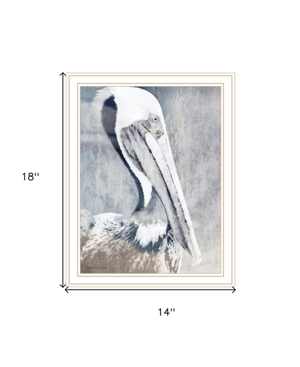 Homeroots Pelican Stunning Framed Print Wall Art - Rustic Modern Decor For Stylish Home Interiors, 14"X18" White Wood 529620