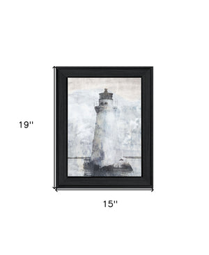 Homeroots Lighthouse Black Framed Print Wall Art – Stylish Home Décor With Rustic Modern Farmhouse Charm Charcoal Wood 529621