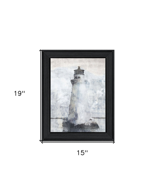 Homeroots Lighthouse Black Framed Print Wall Art – Stylish Home Décor With Rustic Modern Farmhouse Charm Charcoal Wood 529621
